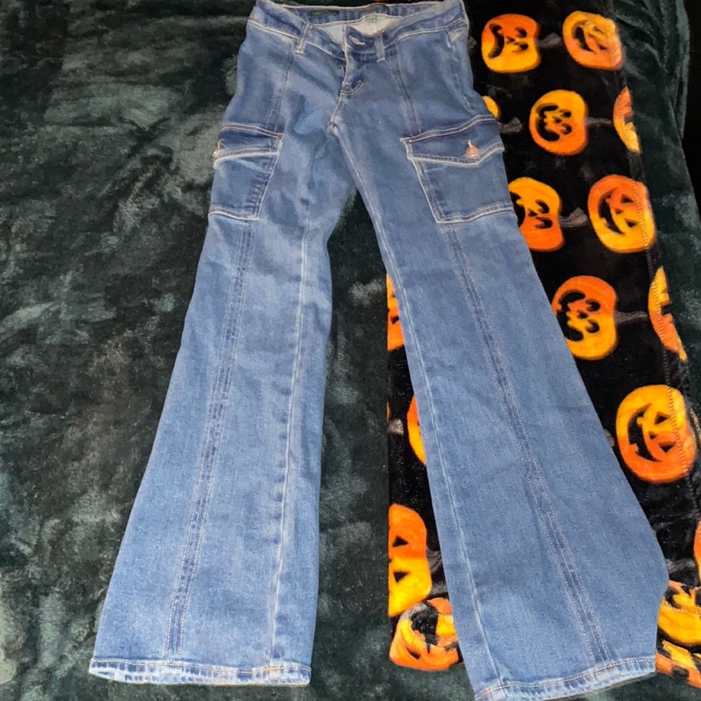 Flare blue jeans